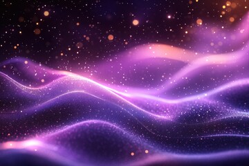 Obraz premium Dynamic purple waves of light abstract background digital art vibrant environment creative concept