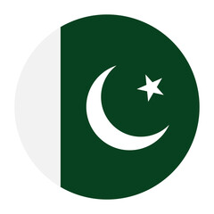Pakistan circle flag logo icon digital vector illustration