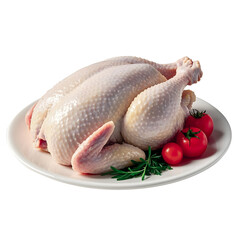 raw chicken on white background
