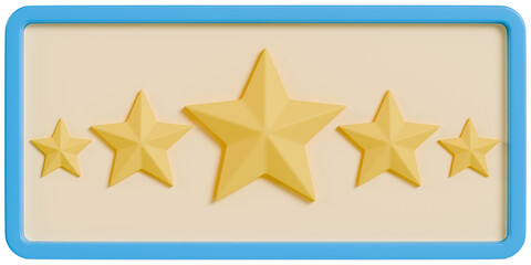 5 Star Rating 3D Icon