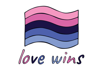 Colorful Omnisexual pride flag Happy pride day LGBTQ community Pride Month Vector hand drawn doodle for posters, stickers, logo, cards