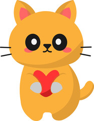 cute orange cat hugging love