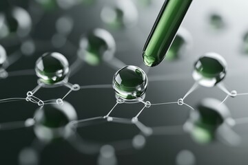Innovative nanotechnology concept showcasing molecular structures and scientific research for advanced materials and breakthrough chemical applications.