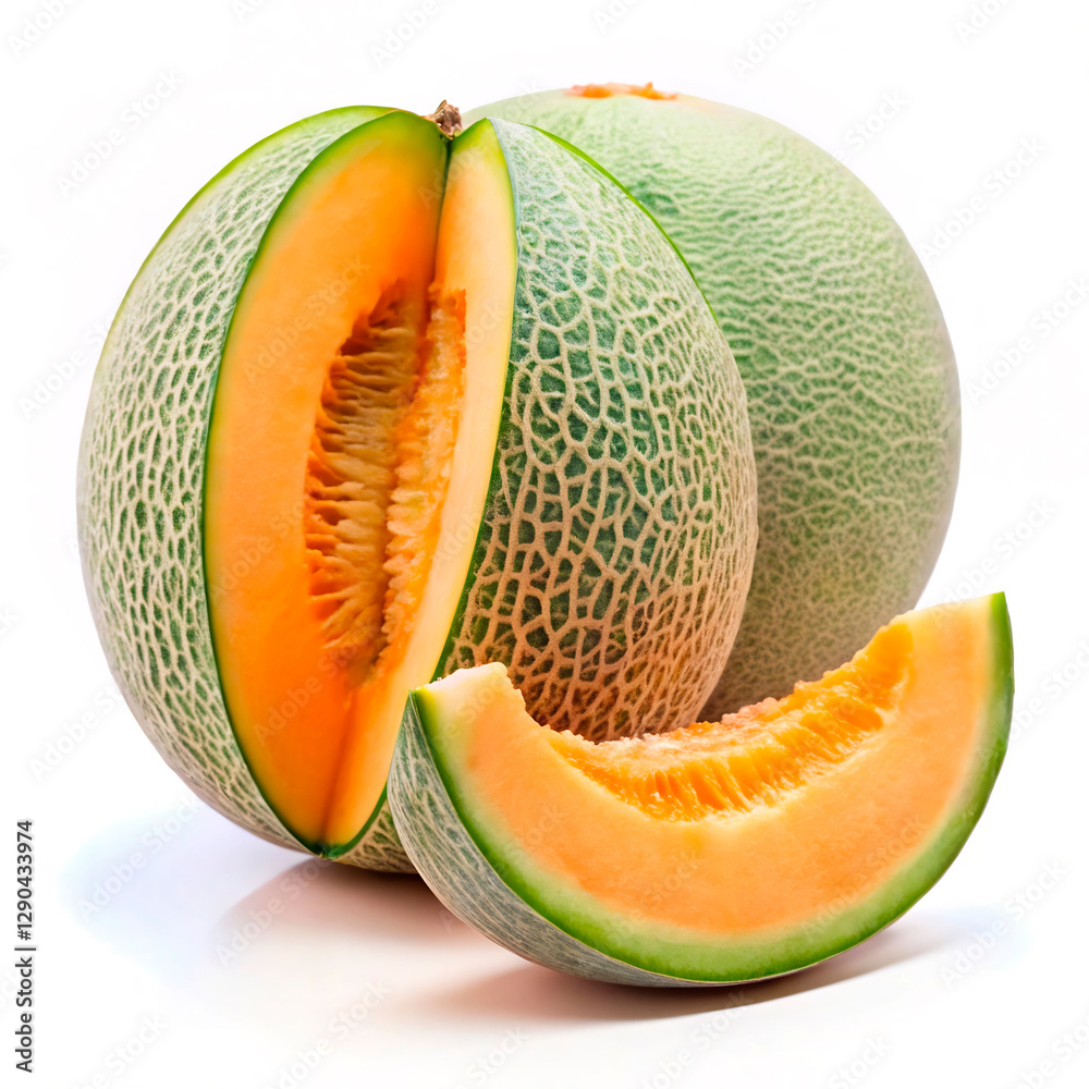 Wall mural melon on a white background