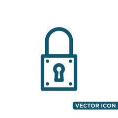 Simple Padlock Icon Design Template 