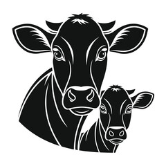 Livestock Silhouette Cow and Calf