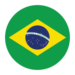Brazil circle flag logo icon digital vector illustration