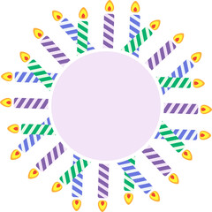 birthday candles round frame