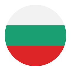 Bulgaria circle flag logo icon digital vector illustration