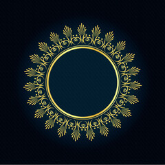 golden frame with blue ornament