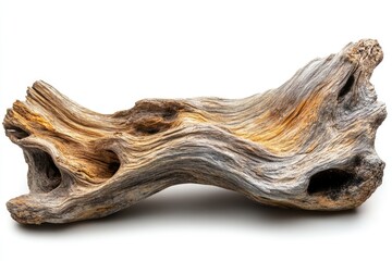 A weathered, intricately carved piece of driftwood, showcasing nature's artistry.