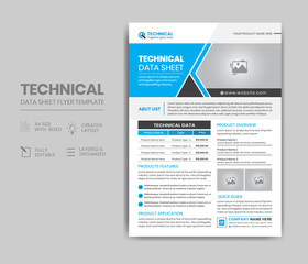 Technical Data Sheet Flyer Template Design
