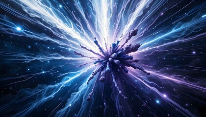 Obraz premium Galactic Supernova Burst Abstract Fractal Background