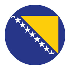 Bosnia and Herzegovina circle flag logo icon digital vector illustration