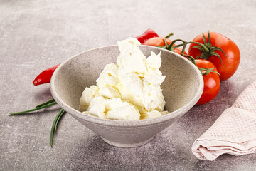 Soft Philadephia cheese in the bowl