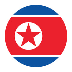 North Korea circle flag logo icon digital vector illustration