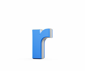 Blue Small Letter r Alphabet r Gleams With Its Sleek Modern Design With Sharp Edges 3D Illustration