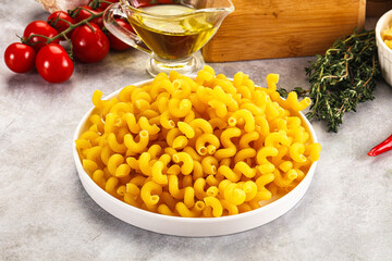 Italian cuisine - dry cellentani pasta
