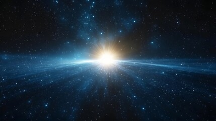 A bright celestial body radiates its light across space and time