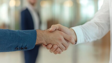 Successful Corporate Partnerships: Smiling Executives Shaking Hands in a Modern Boardroom