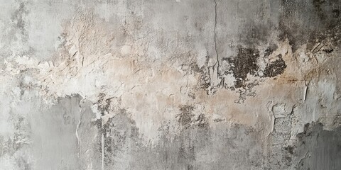 Obraz premium Textured concrete wall with abstract gray and beige patterns in vertical orientation highlighting rough surface and artistic imperfections.