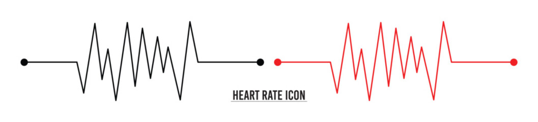 Heart rate monitor line vector. Heart rate pulse rhythm line with editable stroke. isolated on white background. Vector illustration in eps 10.
