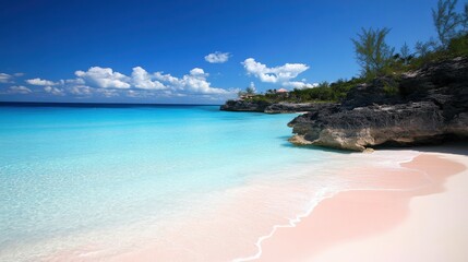 Fototapeta premium Tranquil Beach with White Sands and Crystal Waters