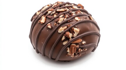 Caramel and Chocolate Drizzled Pecan Treat