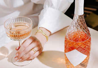 Elegant celebration with sparkling drink at stylish venue