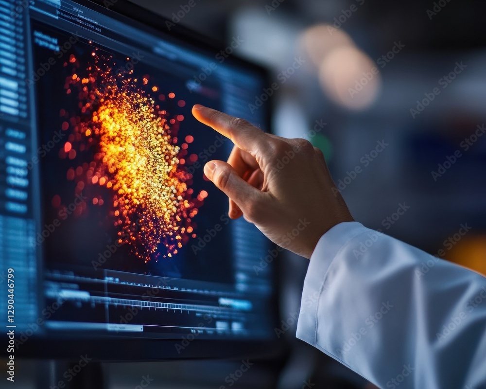 Fototapete Cutting-Edge Data Visualization Interactive Graphs on Modern Monitors in High-Tech Labs - Enhancing Scientific Analysis for Innovative Research Solutions