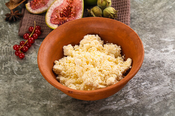 Delicous sheep cottage cheese curd