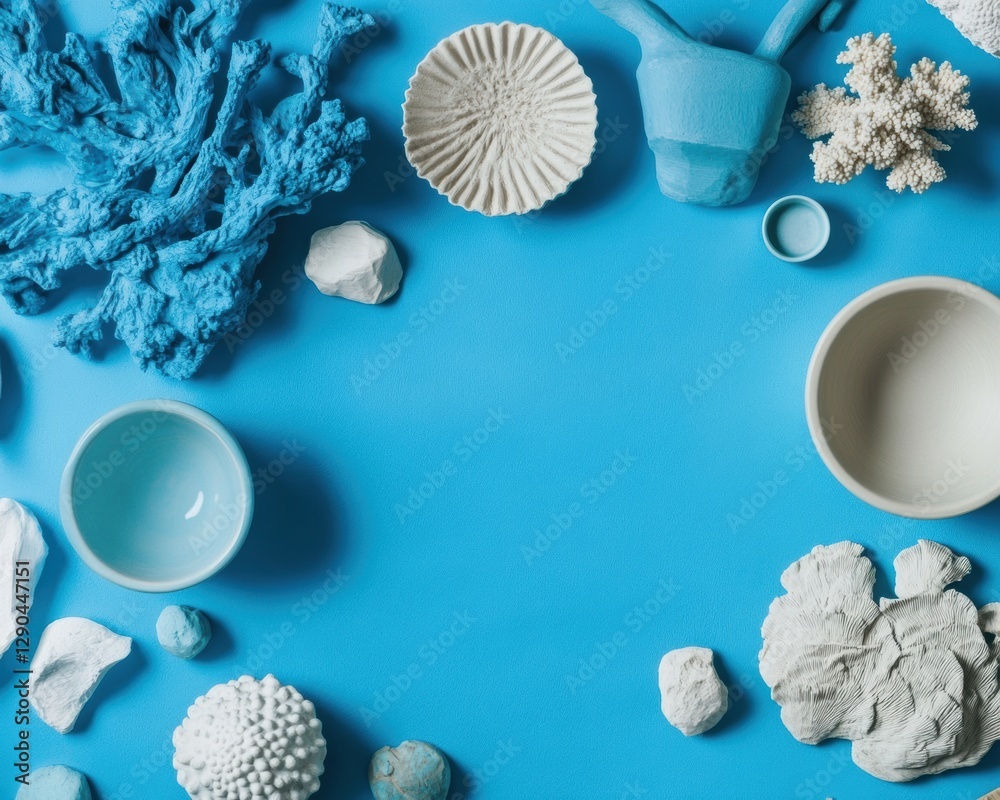 Aufkleber contemporary craft-inspired workspace hands-on development with textured modeling clay on vibrant bl