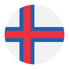 Obraz premium Faroe Islands circle flag logo icon digital vector illustration