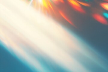 Soft beams of light create dreamy atmosphere with colorful refle