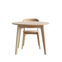 Round wooden table and chair set minimalist design kids furniture