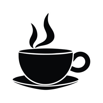 black coffee cup steaming clip art preview