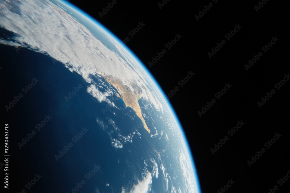 Poster Satellite Imagery of Earth Dynamic Cloud Patterns and Ocean Textures for Global Business Networks - Enhancing International Communication in the Tech and Digital Age