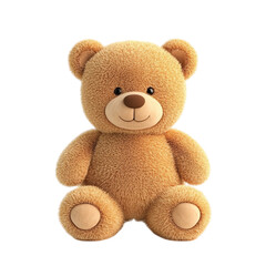 Fototapeta premium Adorable Fluffy Teddy Bear Sitting Plush Toy Childrens Friend