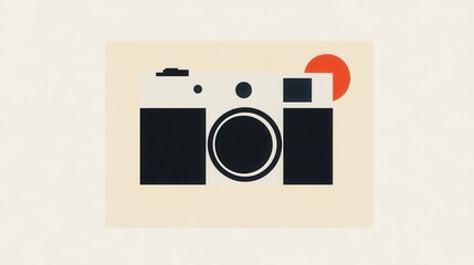 A mid-century modern color block art print with a retro feel