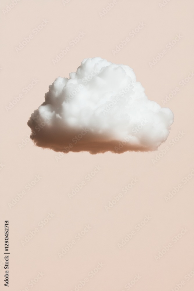 Aufkleber Minimalist Cloud Aesthetic on Soft Beige Virtual Interface Concept for Modern Digital Transformation and Data Connectivity in Tech Innovation Spaces