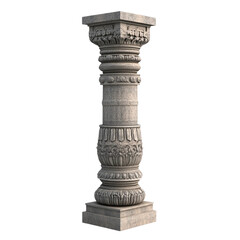 Ornate Stone Column Architectural Detail Temple Design