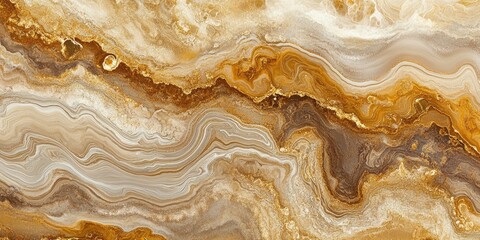Elegant abstract agate stone texture featuring rich gold, beige, and warm brown swirls creating a layered depth effect in diagonal alignment.