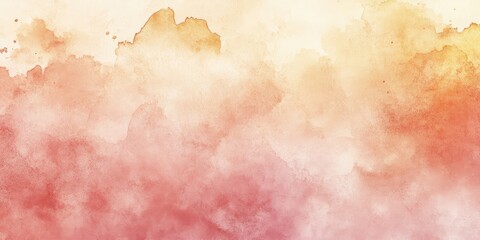 Obraz premium Soft watercolor gradient in warm tones of peach, orange, and subtle red blending together in a dreamy abstract background.