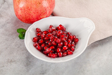 Ripe sweet red pomegranate seeds