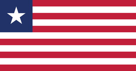 Liberia flag official colors and proportion digital vector illustration