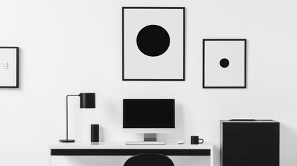 Obraz premium A black-and-white minimalist poster with a classic motivational phrase