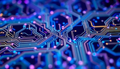 Abstract Circuit Board A Microscopic View of Technological Innovation