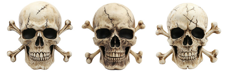 Obraz premium set of skull and crossbones isolated on transparent background