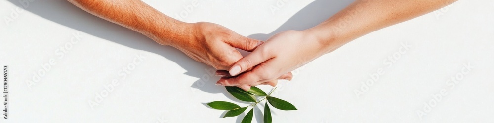 Leinwandbilder modern bonding visual diverse hands in cross puzzle formation on minimalist workspace - team collabo