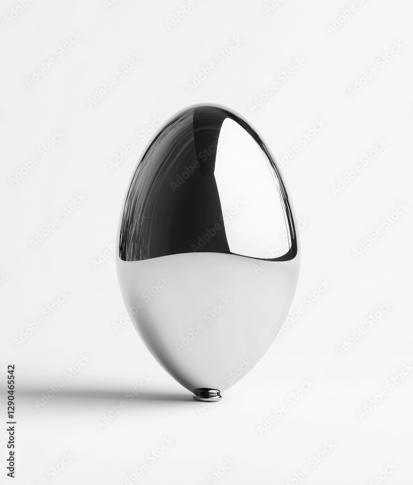 Fototapete reflective balloon-tech smart device futuristic metallic sphere for cutting-edge digital interface i